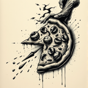 Dark Art Pizza Tattoo