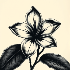 Dark Art Plumeria Tattoo