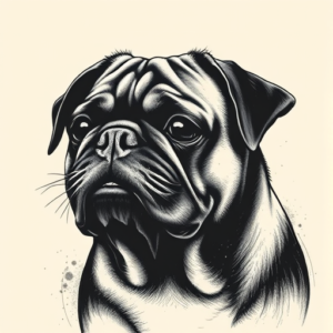Dark Art Pug Tattoo