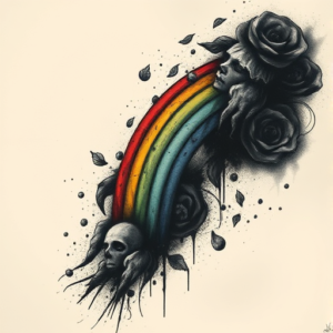Dark Art Rainbow Tattoo