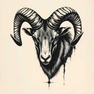 Dark Art Ram Tattoo