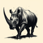 Dark Art Rhino Tattoo