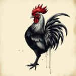 Dark Art Rooster Tattoo