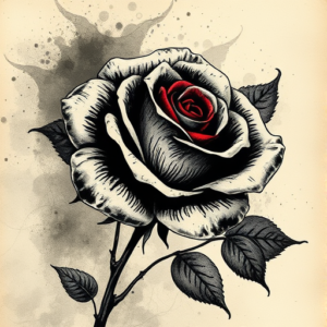 Dark Art Rose Tattoo