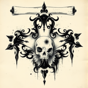 Dark Art Scroll Tattoo