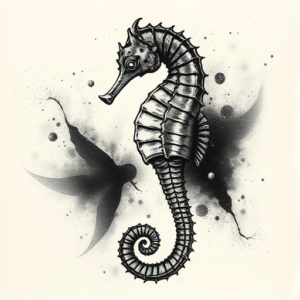 Dark Art Seahorse Tattoo