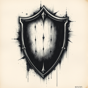 Dark Art Shield Tattoo