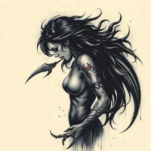 Dark Art Siren Tattoo