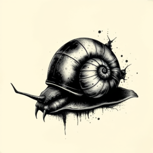 Dark Art Snail Tattoo