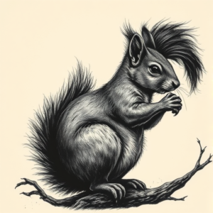 Dark Art Squirrel Tattoo