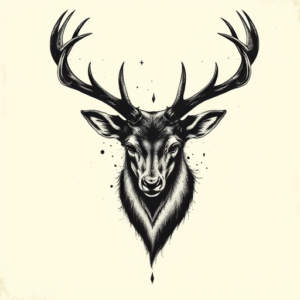 Dark Art Stag Tattoo