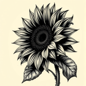 Dark Art Sunflower Tattoo