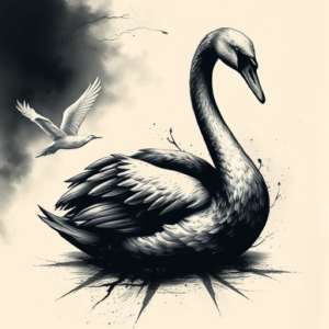 Dark Art Swan Tattoo