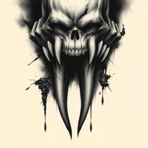 Dark Art Tooth Tattoo