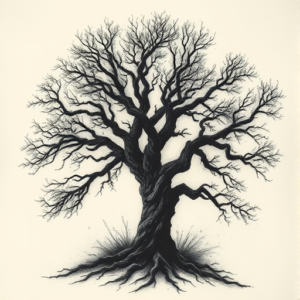 Dark Art Tree Tattoo
