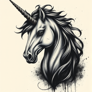 Dark Art Unicorn Tattoo