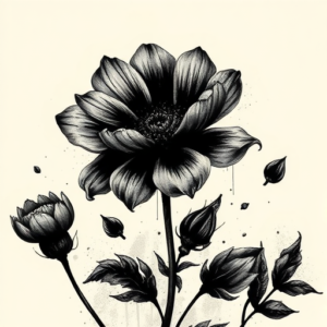 Dark Art Wildflower Tattoo