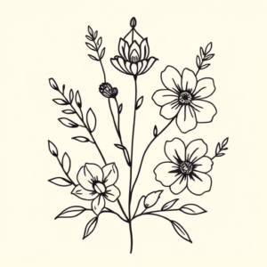 Doddle Botanical Tattoo