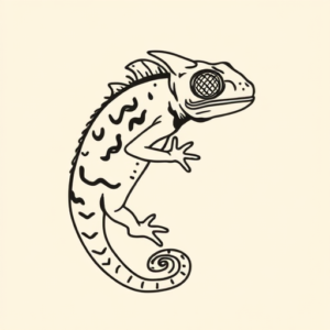 Doddle Chameleon Tattoo