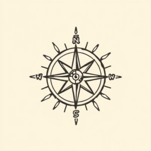 Doddle Compass Tattoo