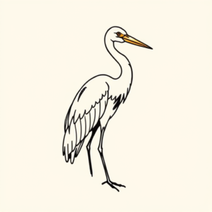 Doddle Heron Tattoo