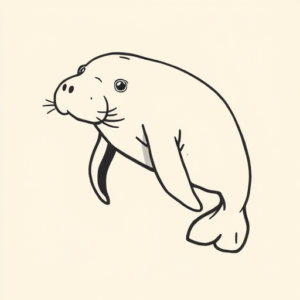 Doddle Manatee Tattoo