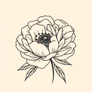 Doddle Peony Tattoo