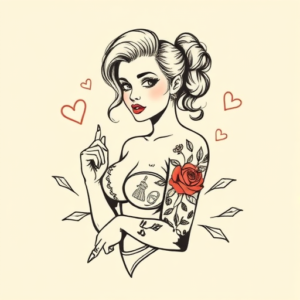 Doddle Pinup Tattoo