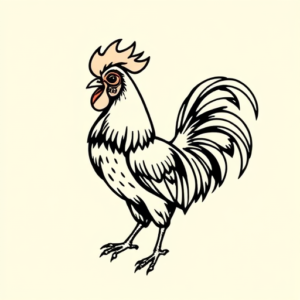 Doddle Rooster Tattoo