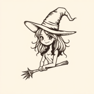 Doddle Witch Tattoo