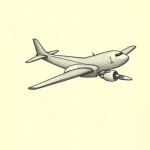 Dotwork Airplane Tattoo