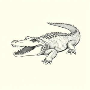 Dotwork Alligator Tattoo