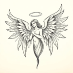 Dotwork Angel Tattoo