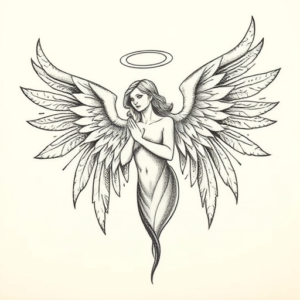 Dotwork Angel Tattoo