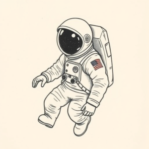 Dotwork Astronaut Tattoo
