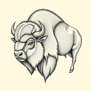 Dotwork Bison Tattoo