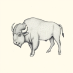 Dotwork Buffalo Tattoo