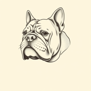Dotwork Bulldog Tattoo