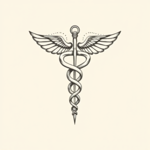 Dotwork Caduceus Tattoo