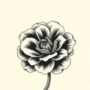 Dotwork Carnation Tattoo
