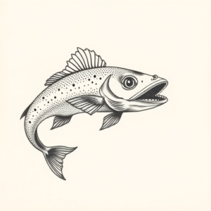 Dotwork Catfish Tattoo