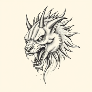 Dotwork Cerberus Tattoo