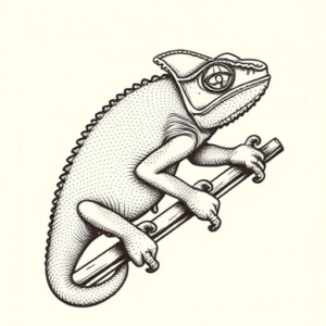 Dotwork Chameleon Tattoo