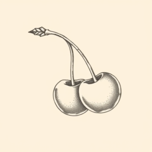 Dotwork Cherry Tattoo