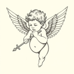 Dotwork Cherub Tattoo