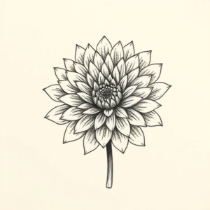 Dotwork Chrysanthemum Tattoo