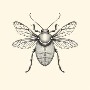 Dotwork Cicada Tattoo