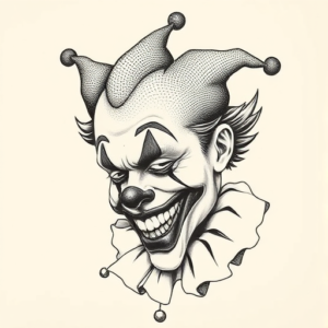 Dotwork Clown Tattoo