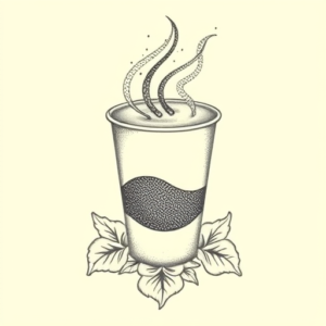 Dotwork Coffee Tattoo