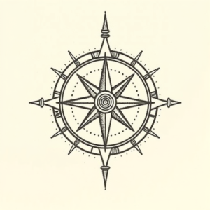 Dotwork Compass Tattoo